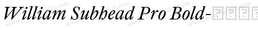 William Subhead Pro Bold字体转换